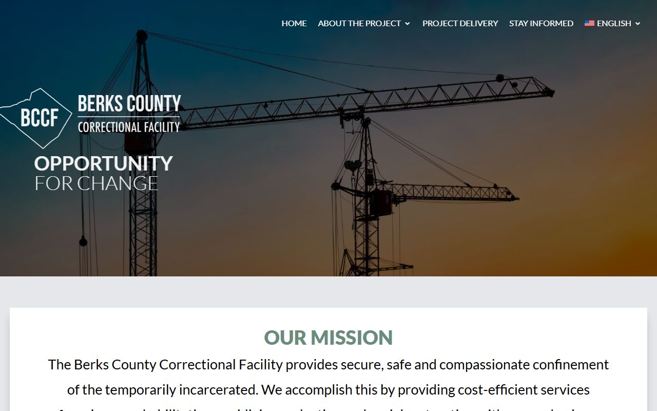Berks County inmate population correctional facility project page