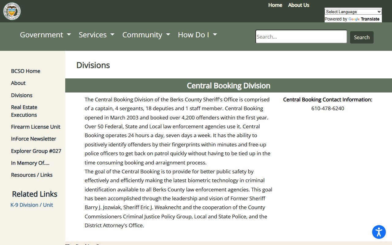 Berks County Sheriff Right-to-Know request officer and submission channels